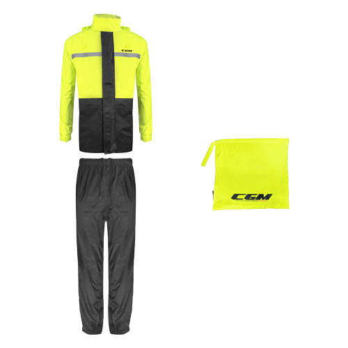 Impermeable CGM Set Antilluvia E34 Sport Negro/Amarillo Flúor