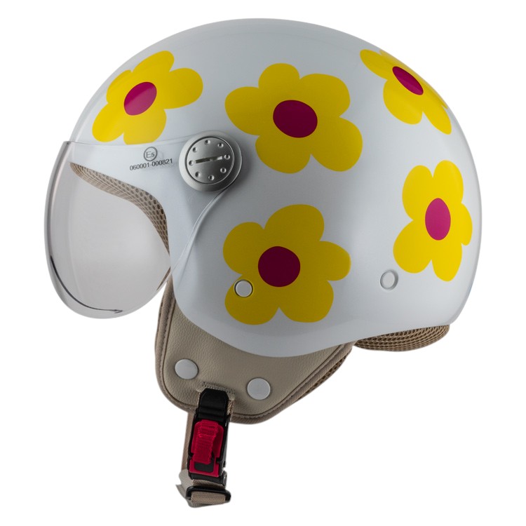 Casco NZI Pasarela Margaritas Naranja y Rosa