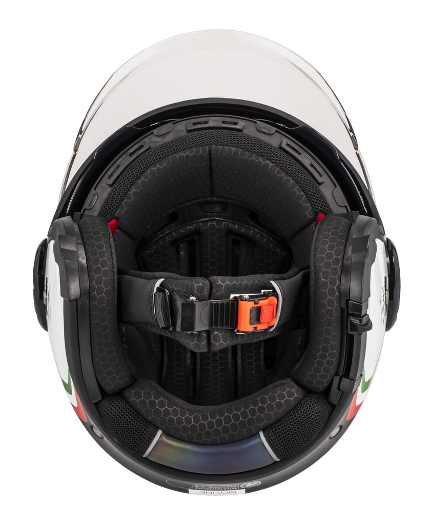 Casco Jet NZI Ringway 2 Duo Skyline Negro Blanco Italy