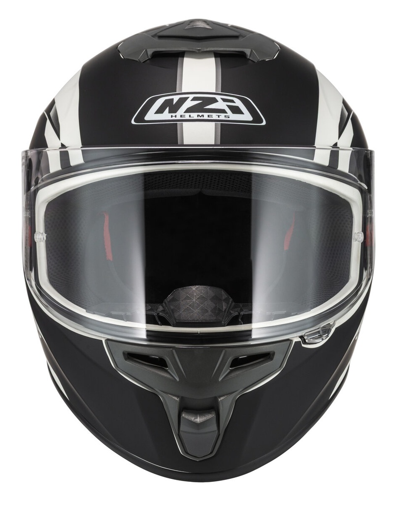 Casco Integral NZI Trendy 3 Stream Elegance Blanco Negro Tintada S Mate Transparente + Tintada Visera