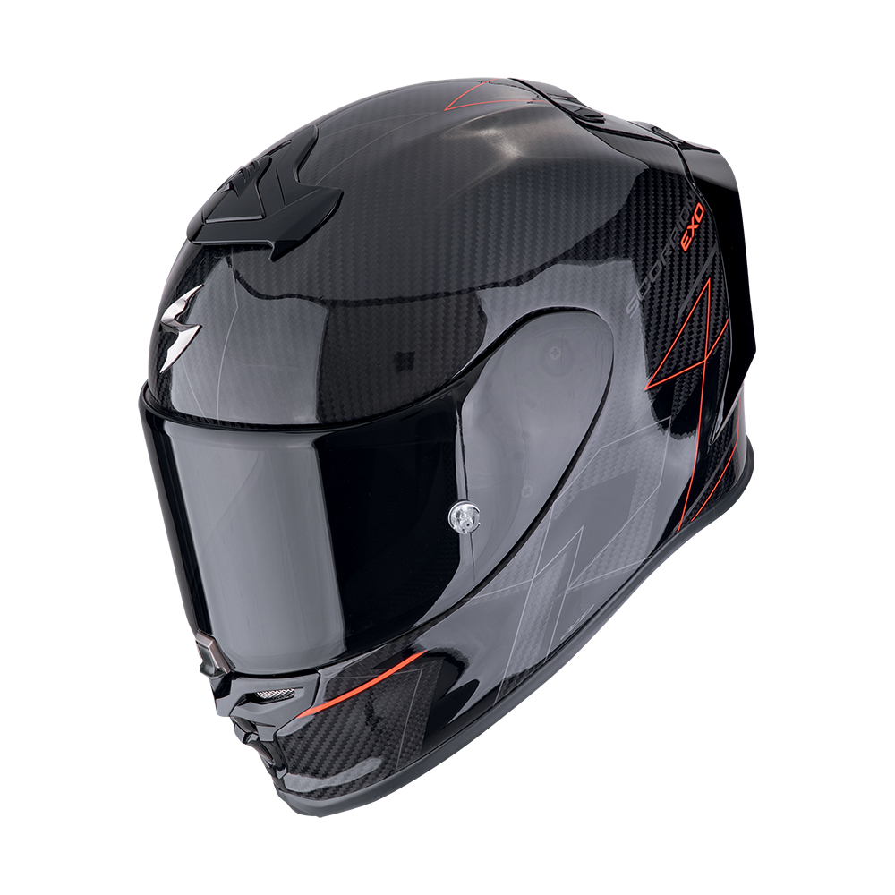 [110-491-24-02] Casco Scorpion Exo-R1 Evo Carbon Air Cynergy Negro-Rojo (XS)