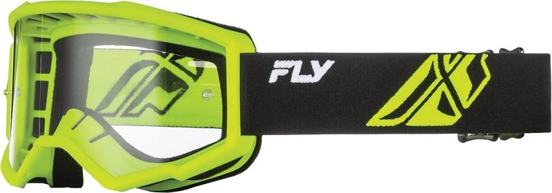 Gafas FLY RACING Focus negro/amarillo neón - Lente transparente