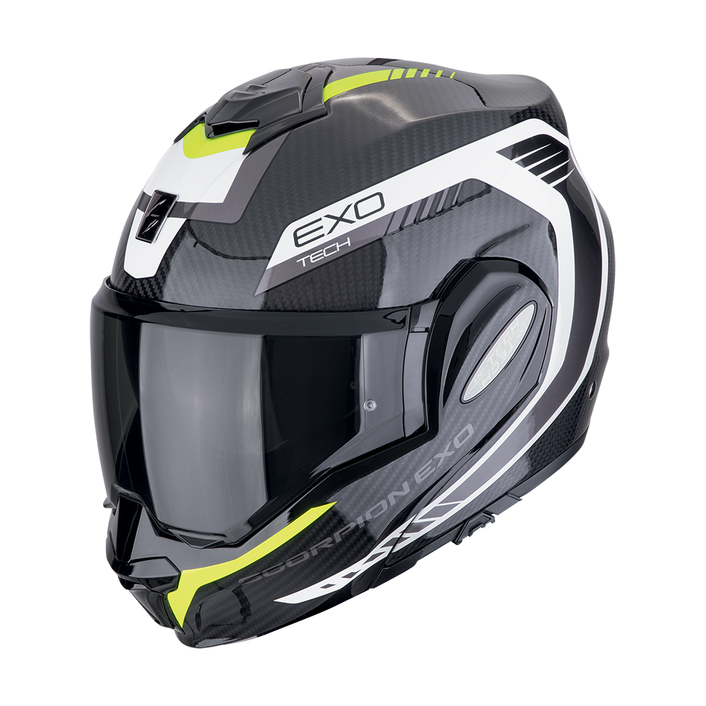 Casco Scorpion Exo-Tech Evo Carbon Cosy Negro-Amarillo Neón