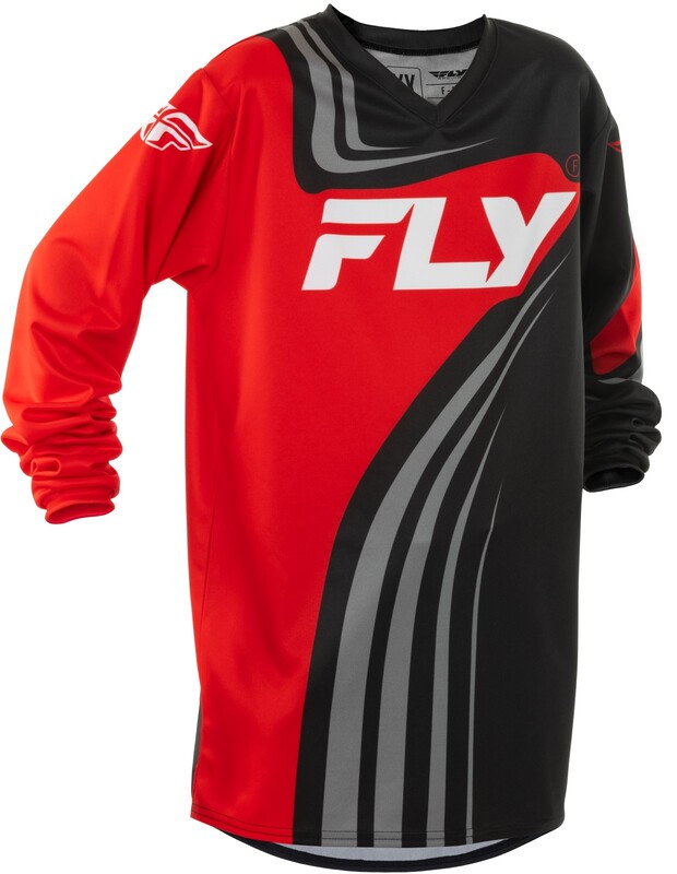 [378-220YM] Camiseta infantil FLY RACING F-16 - Negro / Rojo / Blanco (YM, YL)
