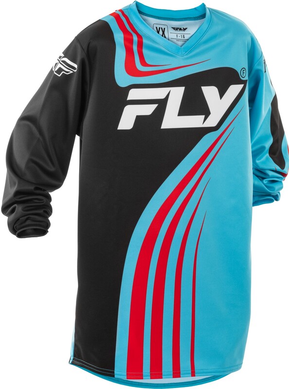 Camiseta infantil FLY RACING F-16 - Cian / Negro / Rojo