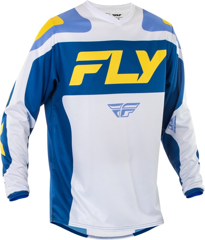 Camiseta FLY RACING F-16 - Blanco / Azul oscuro / Amarillo