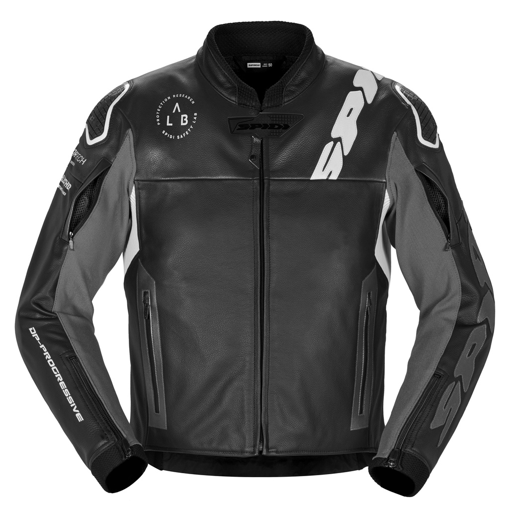 Chaqueta Spidi DP Progressive - Cuero Negro/Blanco