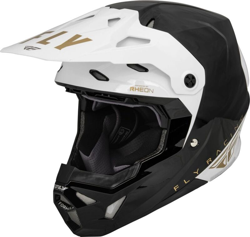 [73-00312X] Casco FLY RACING Formula CP Slant - Negro / Blanco / Oro
