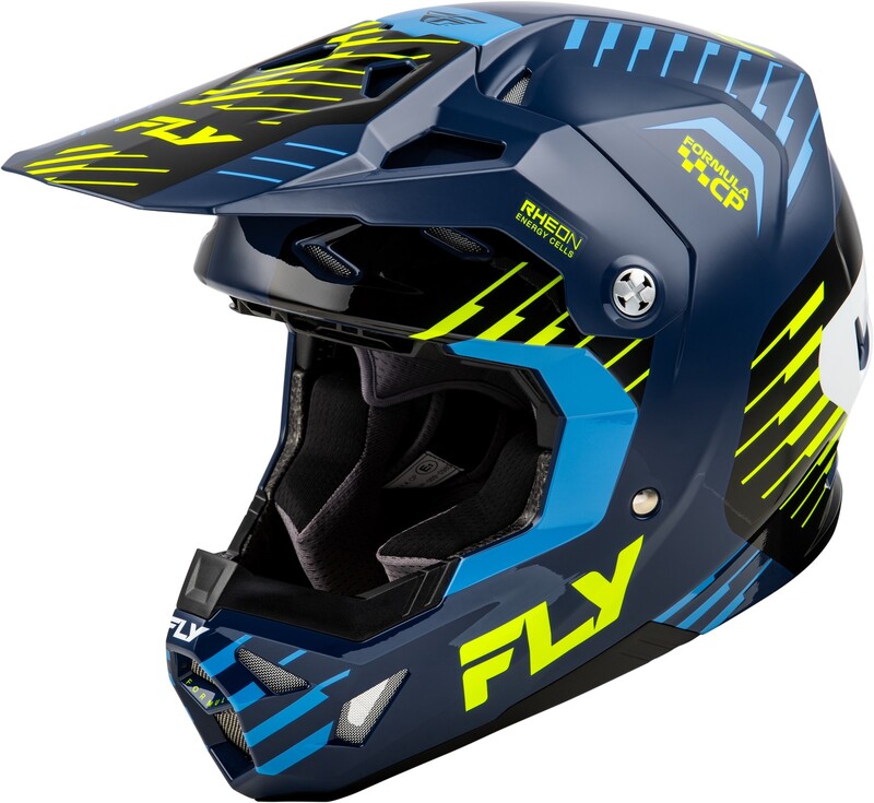 Casco FLY RACING Formula CP Slice - Navy / Hi-Vis / Blanco