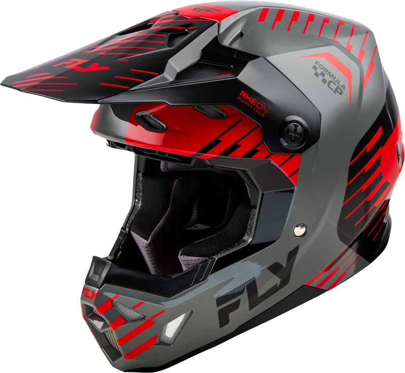 Casco FLY RACING Formula CP Slice - Gris / Rojo / Negro