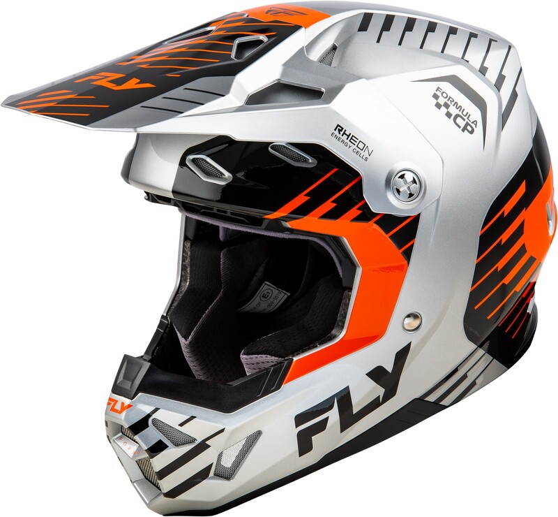 Casco FLY RACING Formula CP Slice - Gris / Naranja / Negro