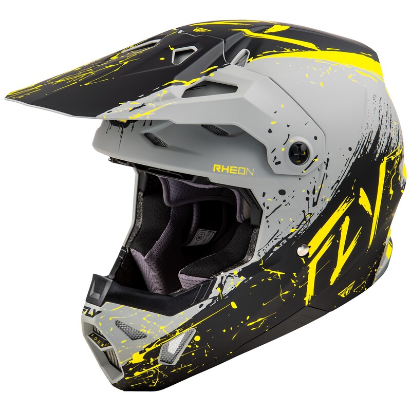 [73-0054L] Casco FLY RACING Formula CP Manic - Gris mate / Negro / Amarillo