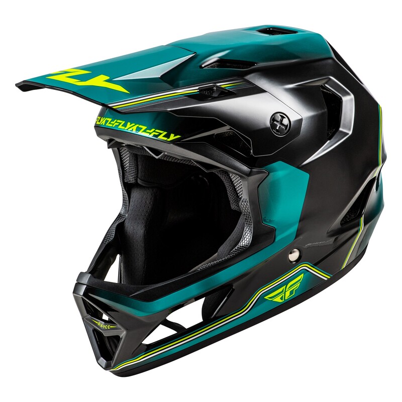 Casco MTB FLY RACING Rayce Repeat - negro/Teal/Hi-Vis