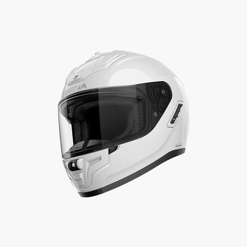 Casco SENA Phantom - Blanco Brillante- Mesh Blanco