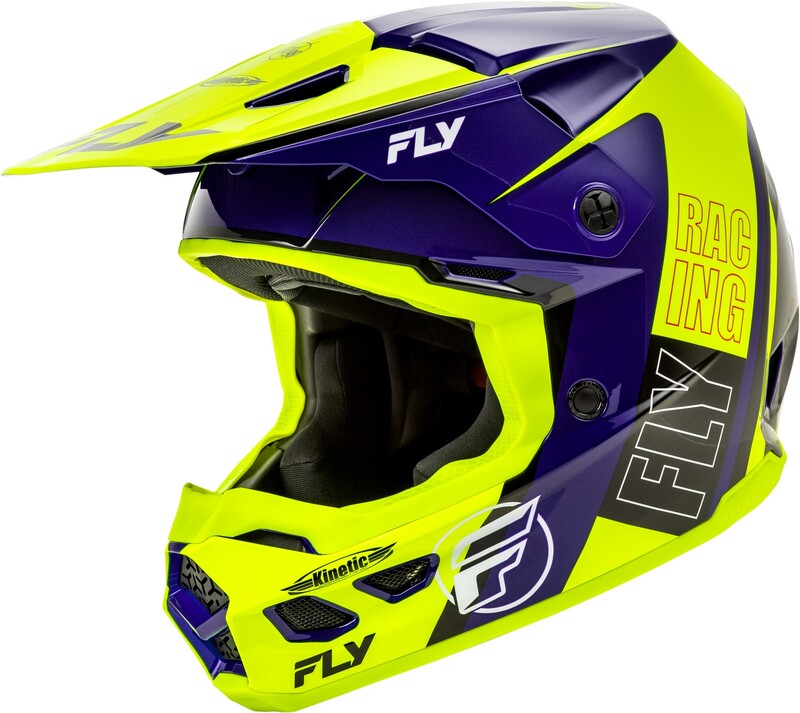 Casco FLY RACING Kinetic Rally - Hi-Vis / Azul / Negro