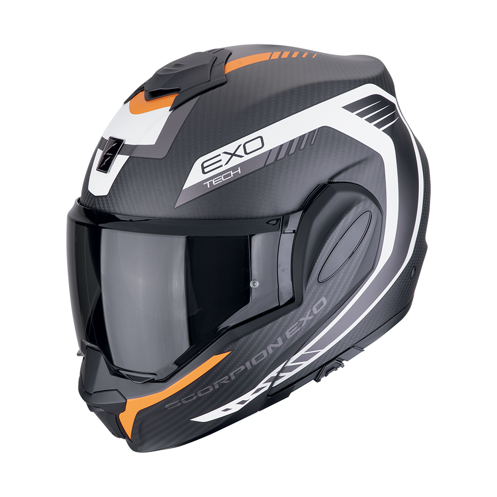Casco Scorpion Exo-Tech Evo Carbon Cosy Mate Negro-Naranja