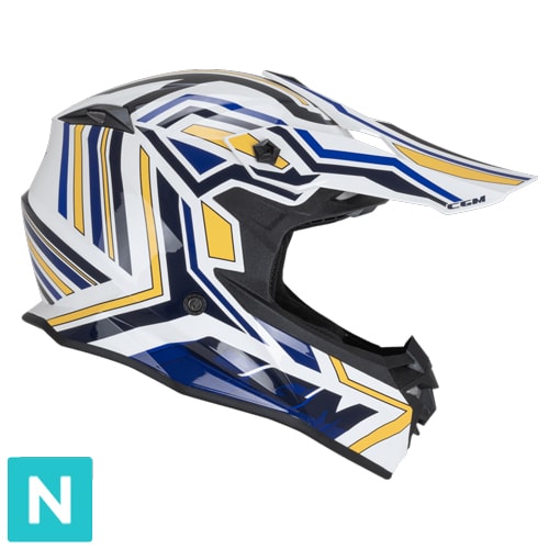 [367G-AFA-14] Casco Integral CGM 367G Mud-x Fury Blanco Azul Amarillo