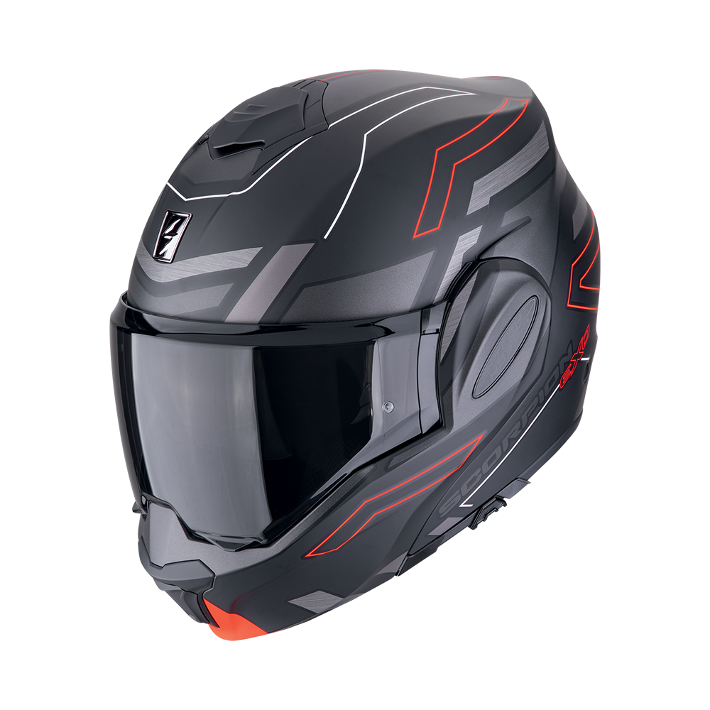 Casco Scorpion Exo-Tech Evo Conquer Mate Negro-Rojo