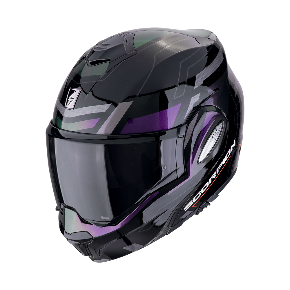 Casco Scorpion Exo-Tech Evo Conquer Negro-Camaleón