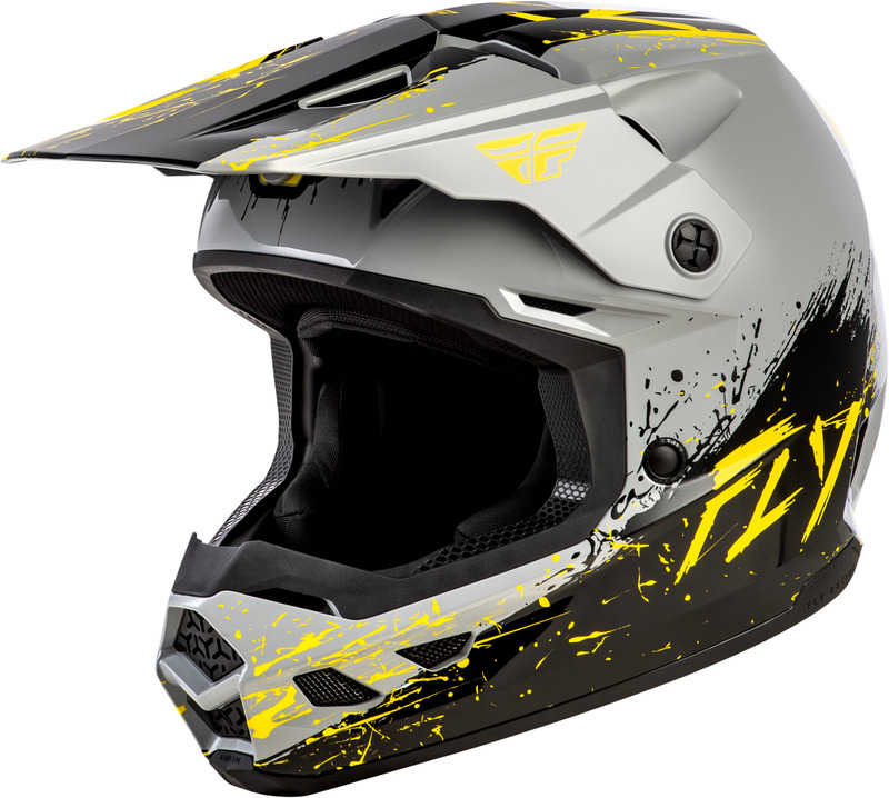 FLY RACING Casco infantil FLY RACING Kinetic Drip - gris/negro/amarillo - YM Amarillo & Gris & Negro & Gris