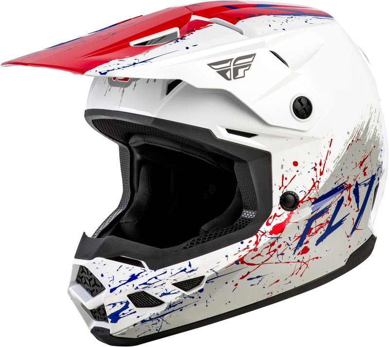 FLY RACING Casco infantil FLY RACING Kinetic Drip - rojo/blanco/azul - YS Azul & Blanco & Rojo & Blanco