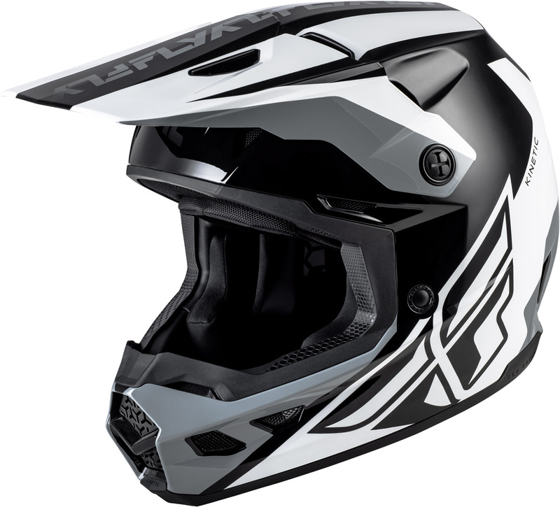 [73-8674L] FLY RACING Casco FLY RACING Kinetic Crest - negro/blanco/gris - L Blanco & Blanco & Gris & Rojo