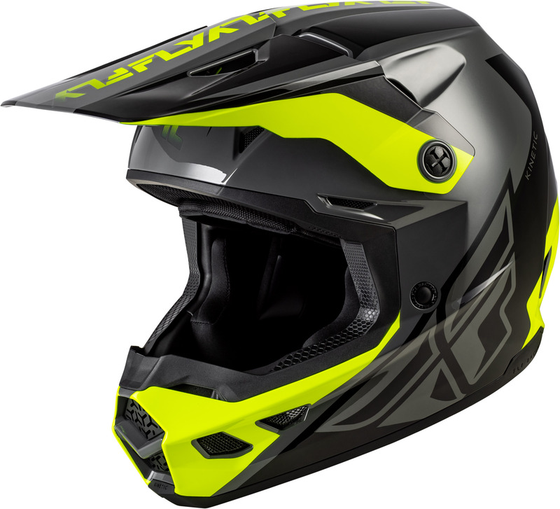 FLY RACING Casco FLY RACING Kinetic Crest - gris/negro/Hi-Vis - M Amarillo & Gris & Negro & Amarillo flúor