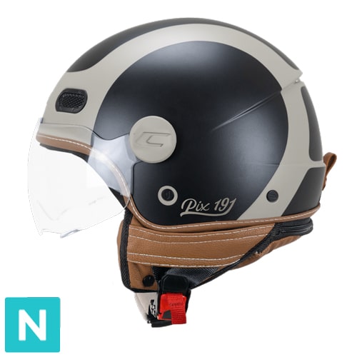 [191G-ASA-11 B1] Casco Jet CGM 191G PIX Sprint Beige Negro Mate Perfilada (S)
