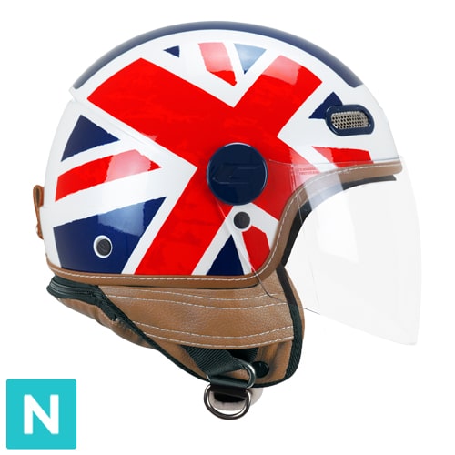 [191K-ALA-79 B1] Casco Jet CGM 191K PIX UK Blanco Azul Rojo Larga (S)