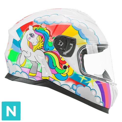 [265D-BLA-71 YB] Casco Infantil CGM 265D Micro Dreams Blanco Fucsia Celeste (YS)