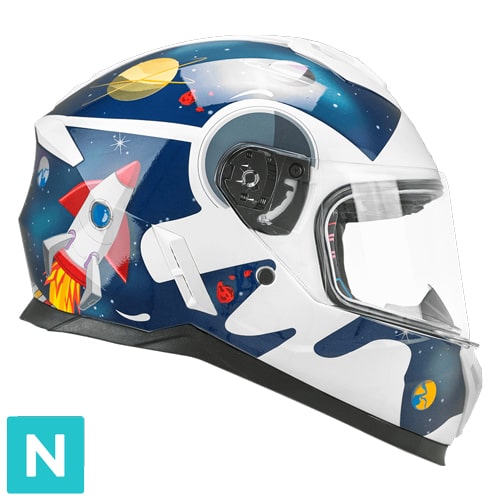 Casco Infantil CGM 265S Micro Space Azul Blanco