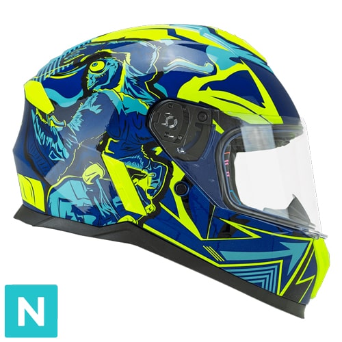 Casco Infantil CGM 265X Micro Monster Azul Amarillo Flúor
