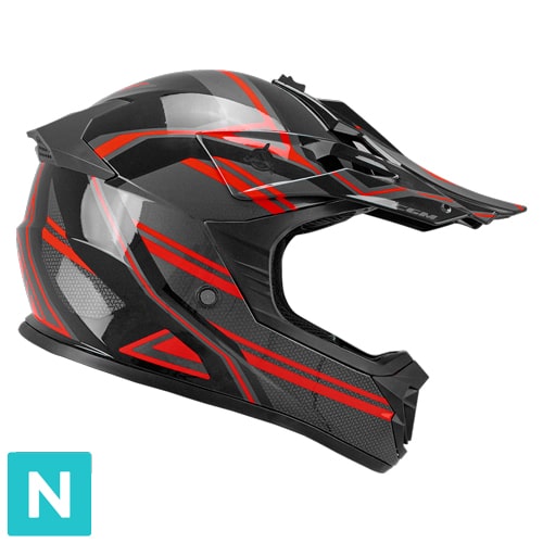 [267G-AFA-85 YB] Casco Infantil CGM 267G Dirt-x Fury Negro Gris Rojo (YS)