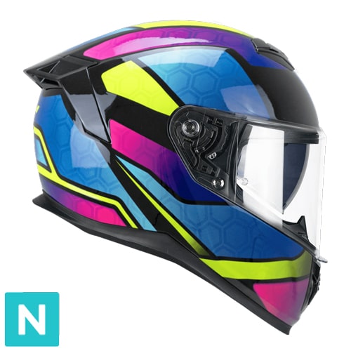 Casco Integral CGM 361K Avent Fibra Neon Rosa Azul Claro Amarillo Flúor