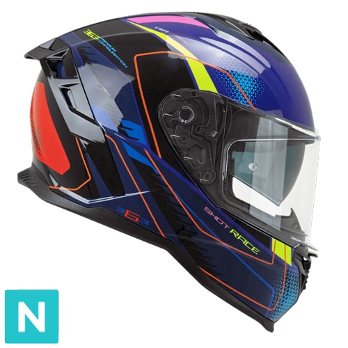 [363G-ALV-80 B1] Casco Integral CGM 363G Shot Race Azul Violeta Rojo (S)