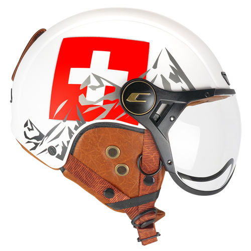 Casco CGM 801C EBI Svizzera Blanco Rojo Mate