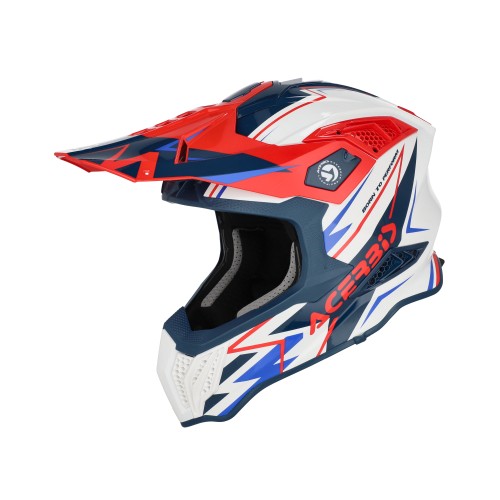 Casco Acerbis Airstrike-X Blanco/Azul/Rojo