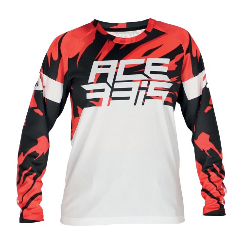 Camiseta Acerbis Mx J-Kid Four Blanco/Rojo