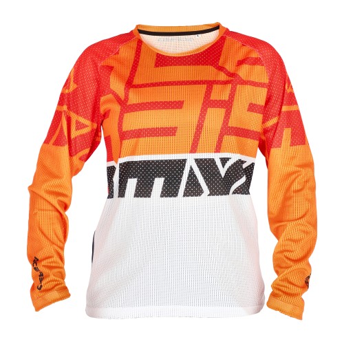 Camiseta Acerbis Mx J-Windy Four Niño Ventilado Naranja/Blanco