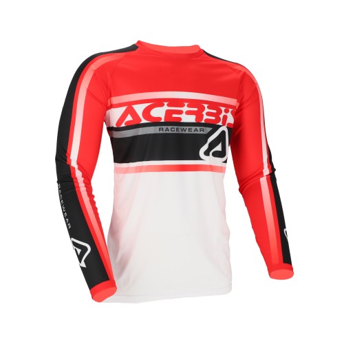 Camiseta Acerbis Mx Linear Lugo Blanco/Rojo