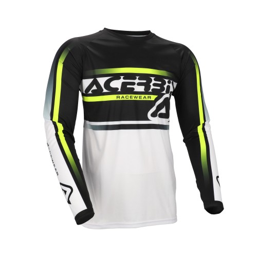 Camiseta Acerbis Mx Linear Lugo Negro/Blanco