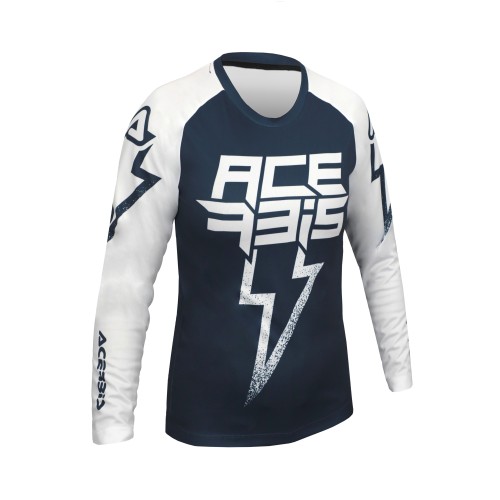 Camiseta Acerbis J-Kid Blizzard Azul/Blanco