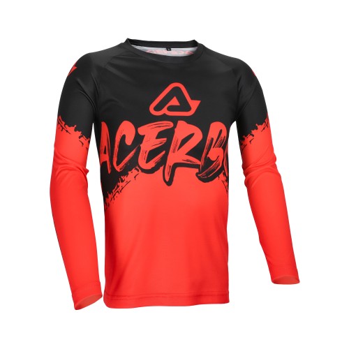 Camiseta Acerbis Mx Linear Niño Negro/Rojo