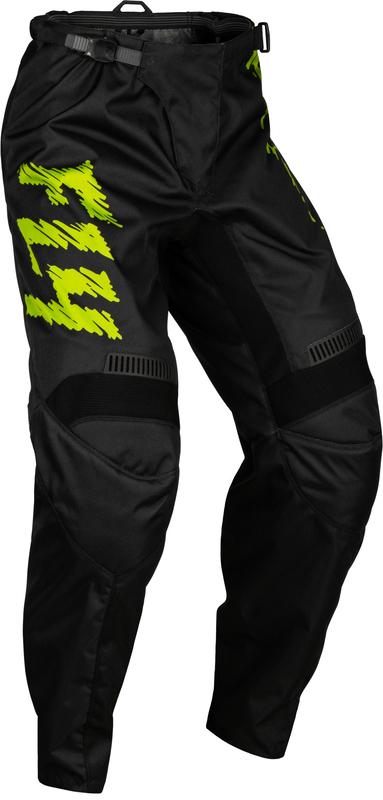 Pantalón Infantil Fly Racing F-16 - Negro / Verde Neón / Gris Claro