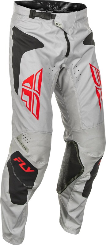 Pantalón Fly Racing Kinetic Sym - Gris Claro / Rojo / Negro