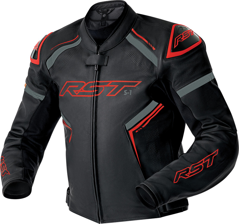Chaqueta de Piel RST S1 D3o - Negro/Rojo