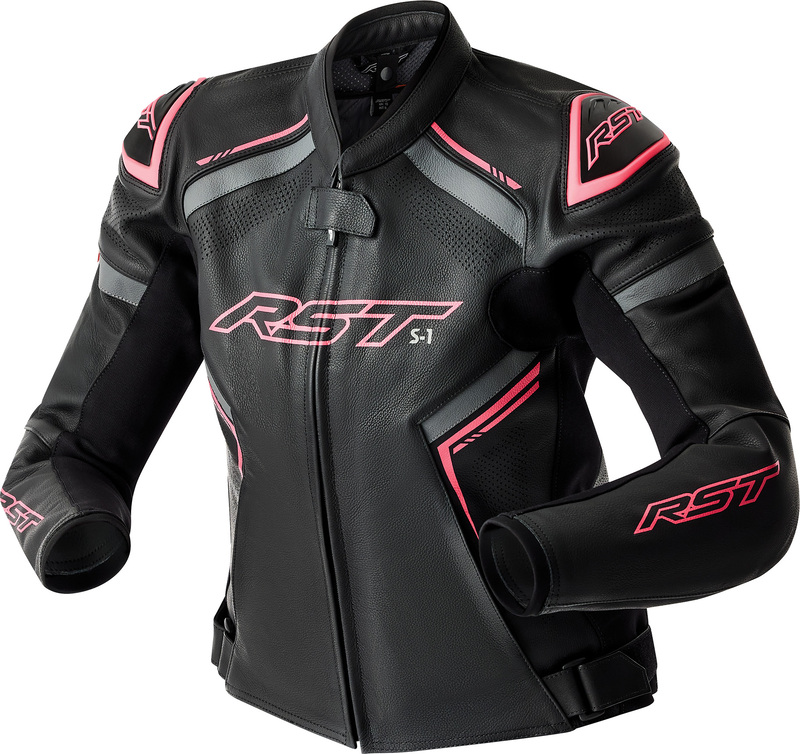 Chaqueta de Piel RST S1 D3o Mujer - Negro/Rosa