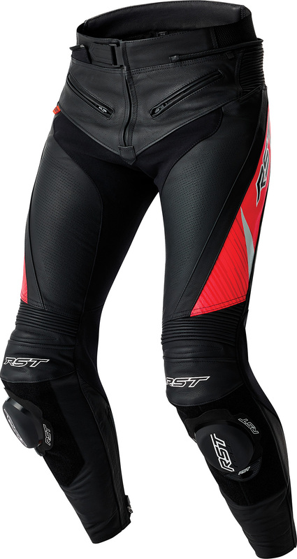 Pantalón de Piel RST Tractech EVO D30 - Negro/Rojo Neón