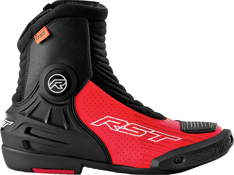 [103697F.RED-40] Botas RST Tractech EVO D3o Short - Negro/Rojo Fluo (40)