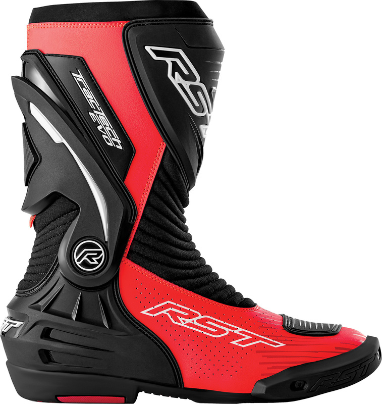 [103700F.RED-40] Botas RST Tractech EVO D3o - Negro/Rojo Fluo (40)